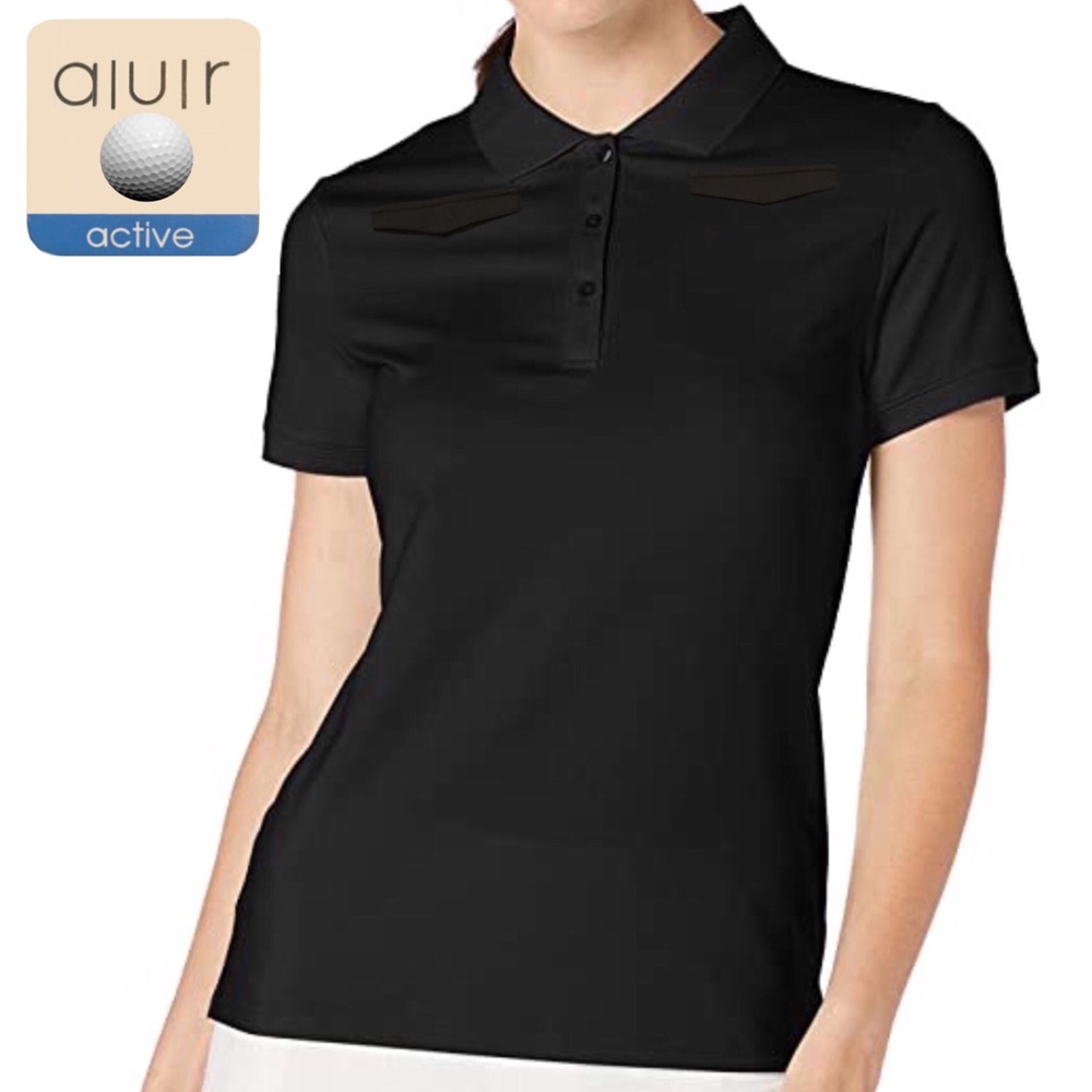 A.U.R. (Active You Are) Short Sleeve Performance Golf Polo, Black Sz L, NWT